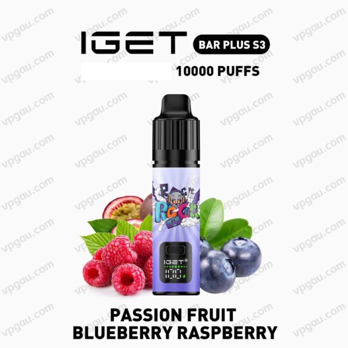 Buy IGET BAR PLUS S3 KIT - Passion Fruit Blueberry Raspberry Online ...